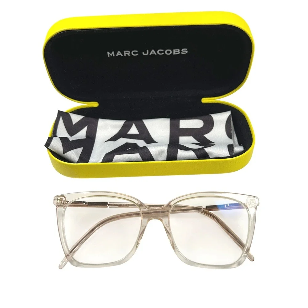 Marc Jacobs Eyeglass Frames Transparent Peach MARC 510 733 Rectangular with Case